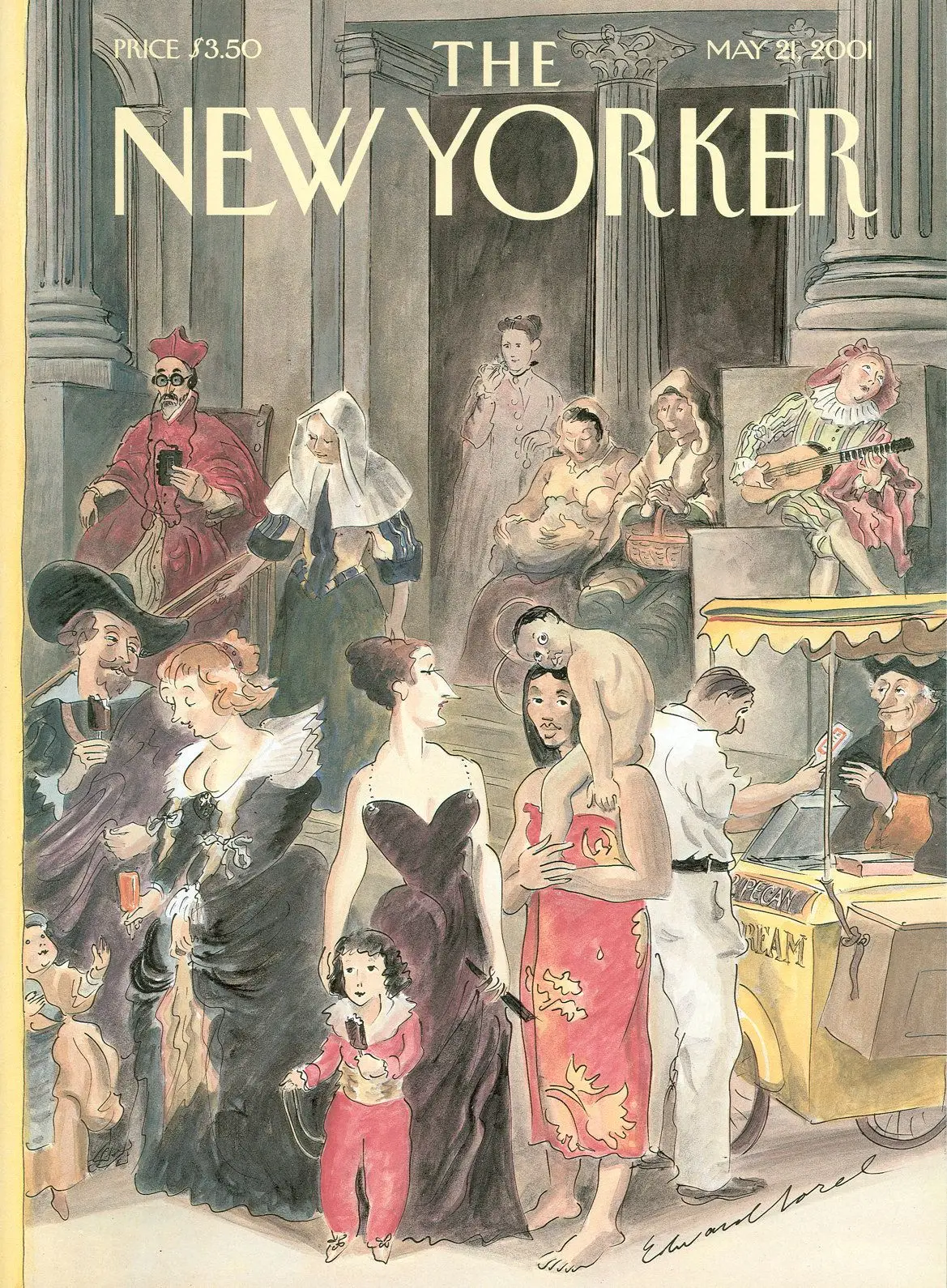 Обложка The New Yorker, 21 мая 2001: Понедельник в Метрополитен-музее, художник Эдвард Сорел
