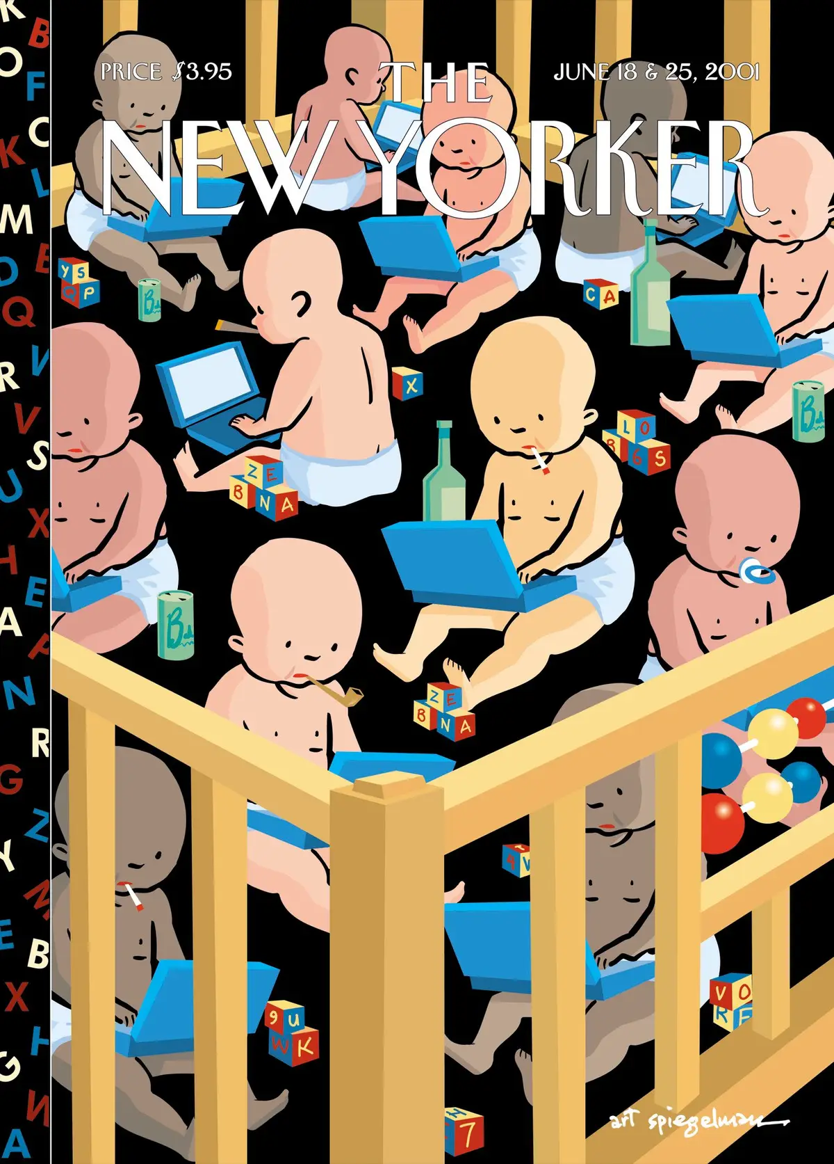 Обложка The New Yorker, 18 июня 2001: Писательское перо, художник Арт Шпигельман