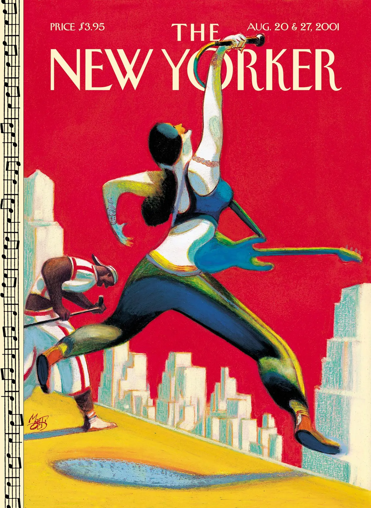 Обложка The New Yorker, 20 августа 2001: Высокие ноты, художник Лоренцо Маттотти