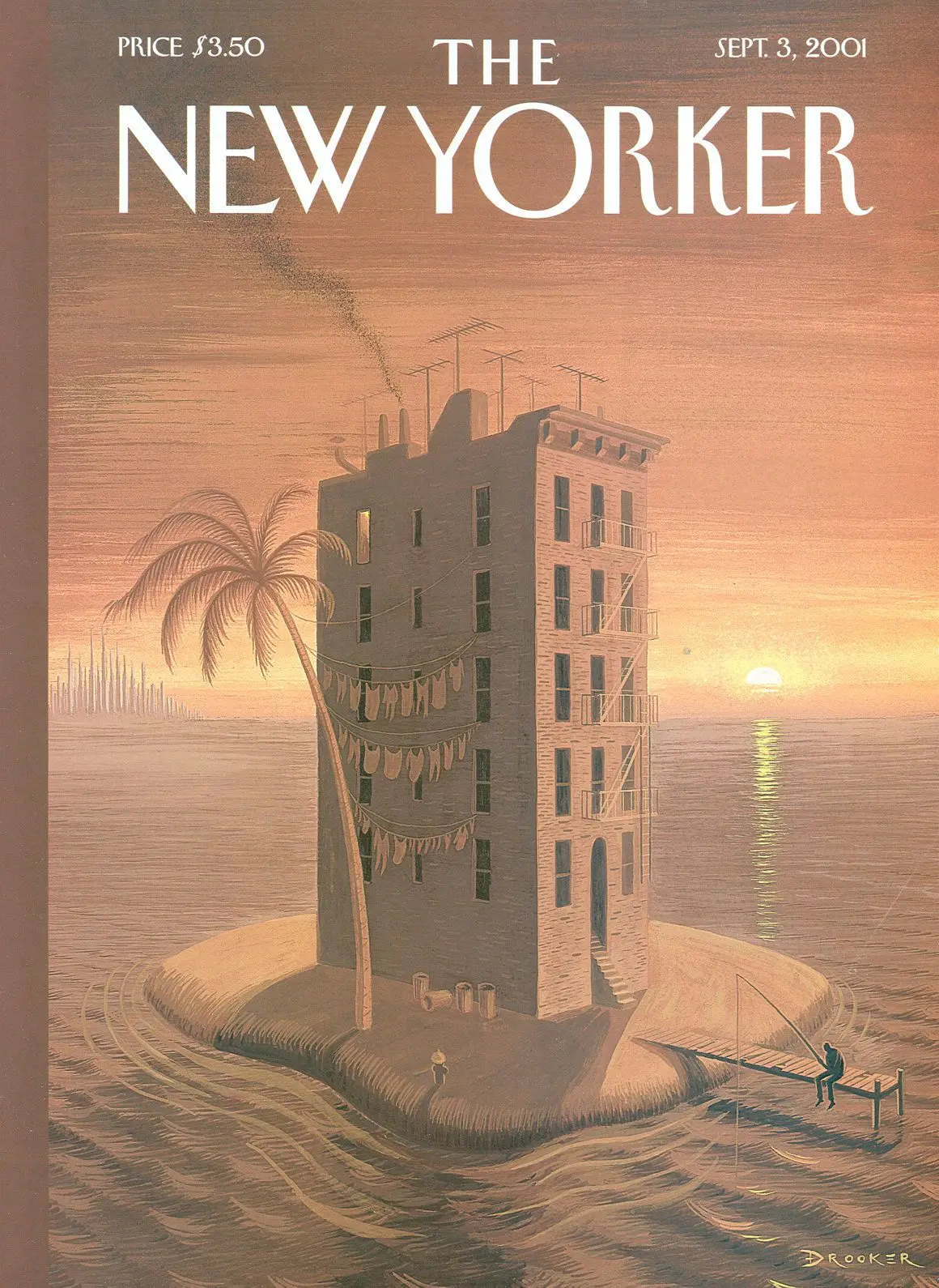Обложка The New Yorker, 3 сентября 2001: Остров доходных домов, художник Эрик Друкер