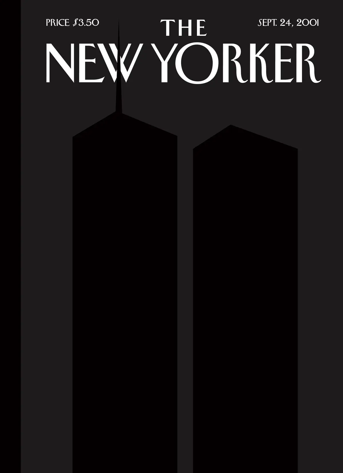 Обложка The New Yorker, 24 сентября 2001: 11 сентября 2001, художник Арт Шпигельман, Франсуаза Мули