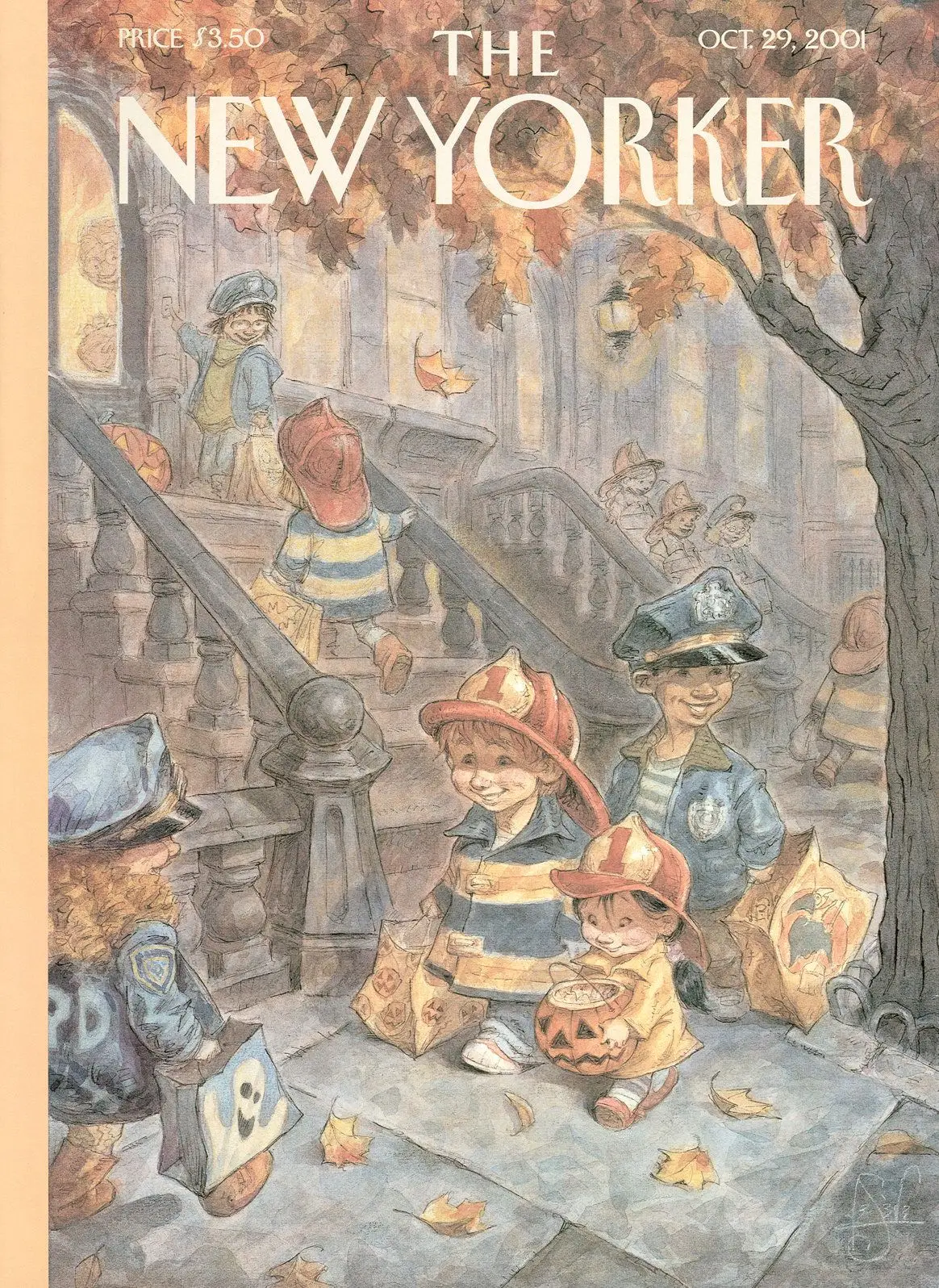 Обложка The New Yorker, 29 октября 2001: Местные герои, художник Питер де Сев