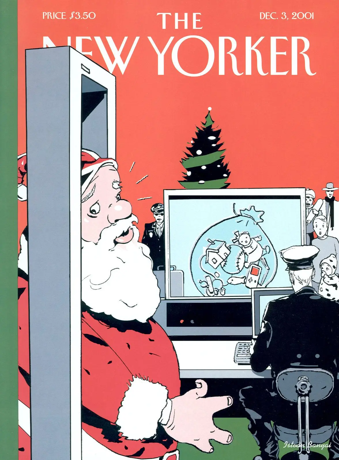 Обложка The New Yorker, 3 декабря 2001: Праздничные поездки, художник Иштван Баньяи