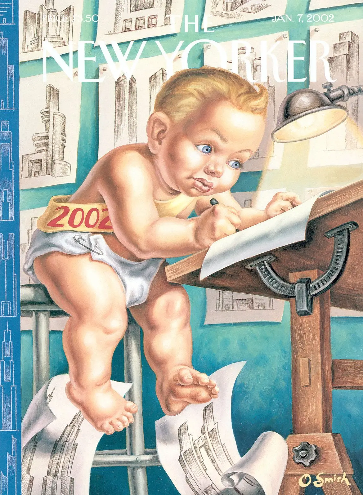 Обложка The New Yorker, 7 января 2002: Новогодние обещания, художник Оуэн Смит