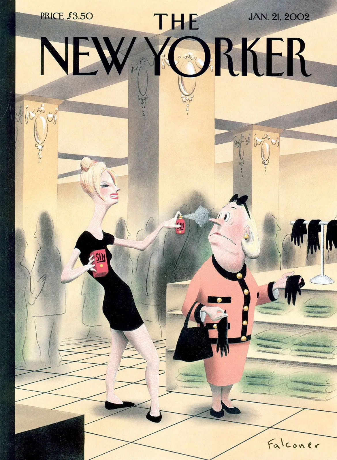 Обложка The New Yorker, 21 января 2002: Привкус греха, художник Иэн Фальконер