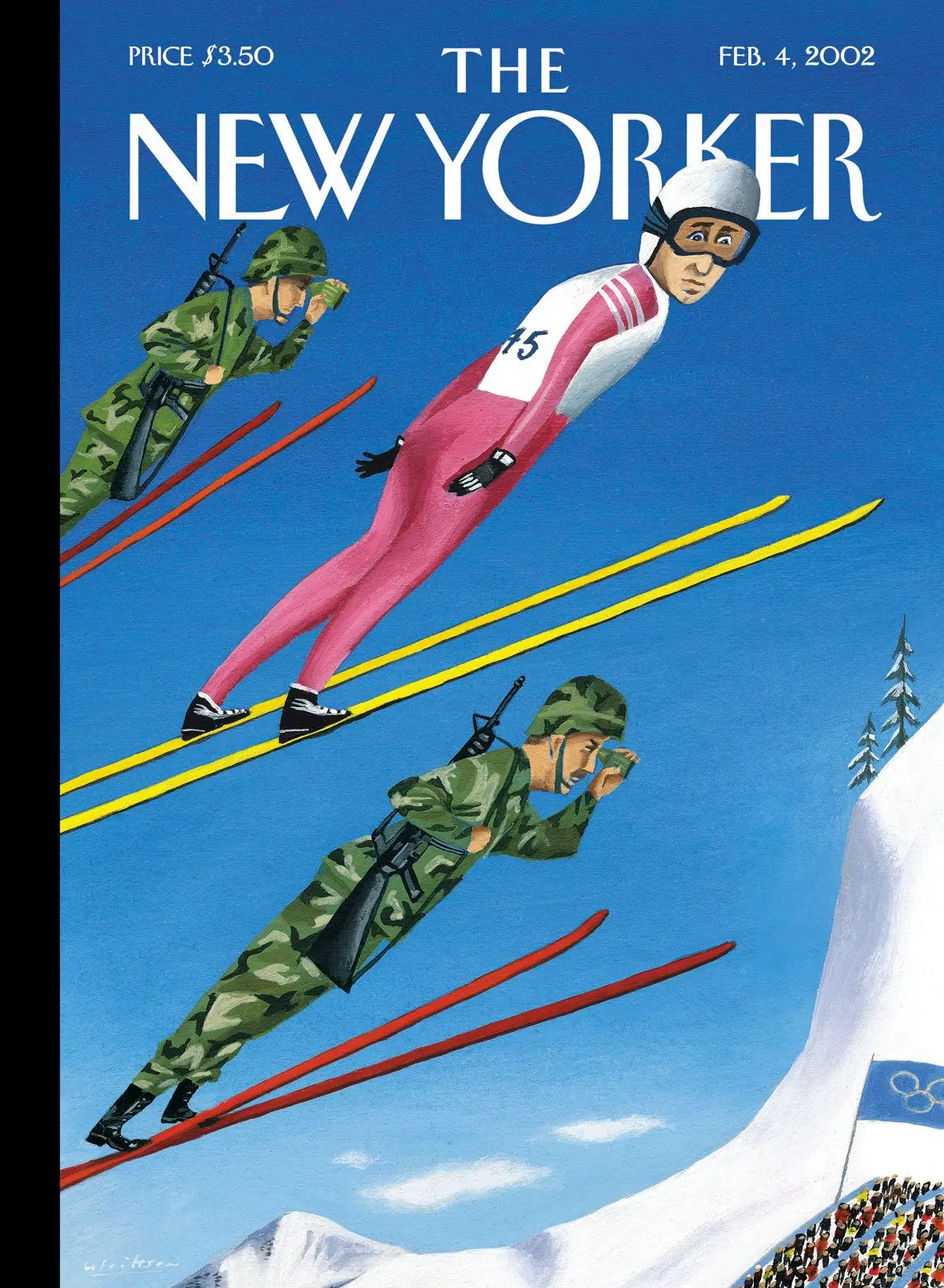 Обложка The New Yorker, 4 февраля 2002: Олимпийская безопасность, художник Марк Ульриксен