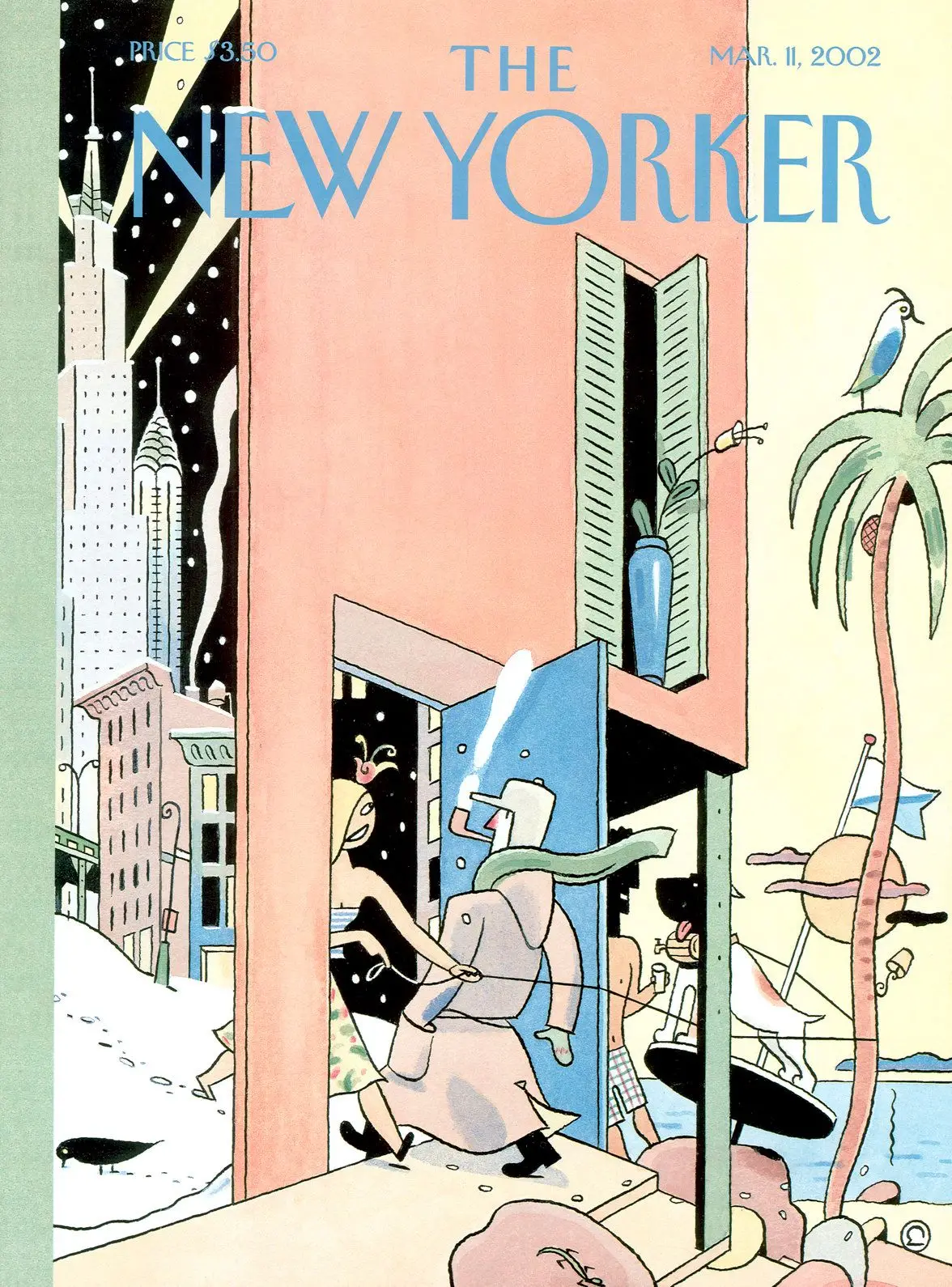 Обложка The New Yorker, 11 марта 2002: Туда и обратно, художник Эвер Мелен