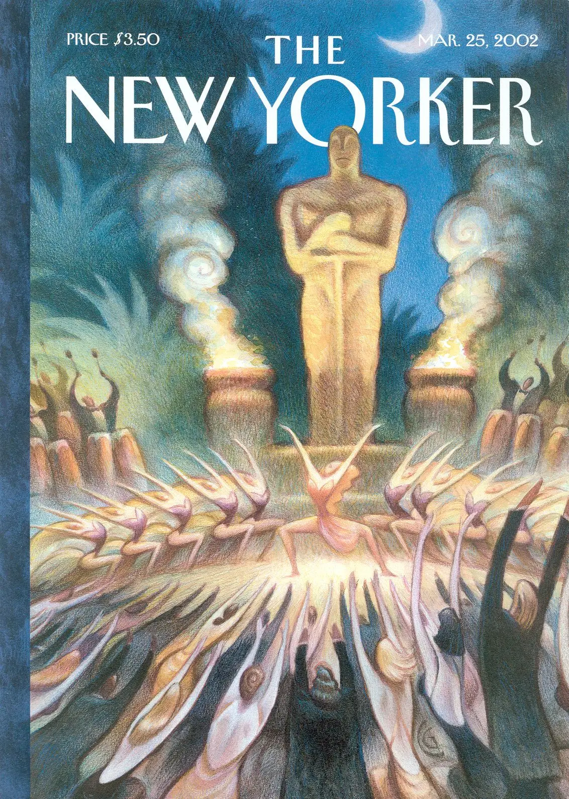 Обложка The New Yorker, 25 марта 2002: Местные начинают волноваться, художник Картер Гудрич
