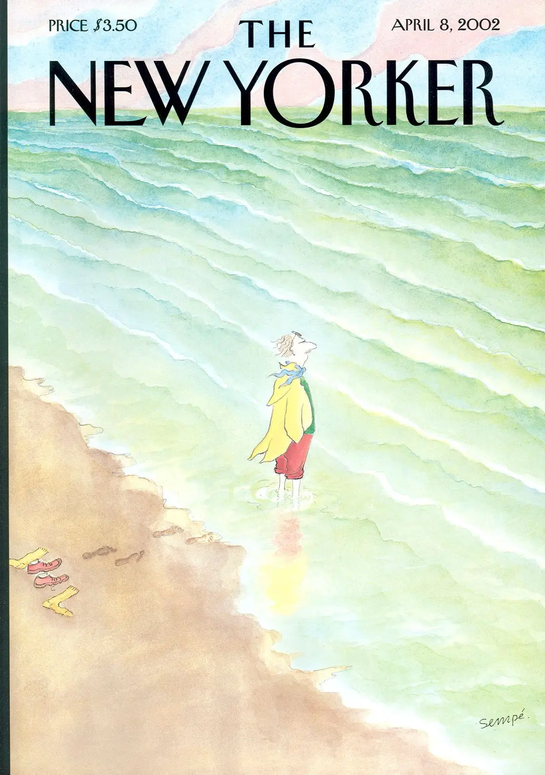 Обложка The New Yorker, 8 апреля 2002: Бесстрашный, художник Жан-Жак Сампе