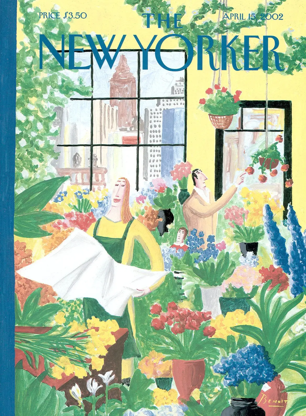 Обложка The New Yorker, 15 апреля 2002: Квартира с садом, художник Бенуа ван Иннис