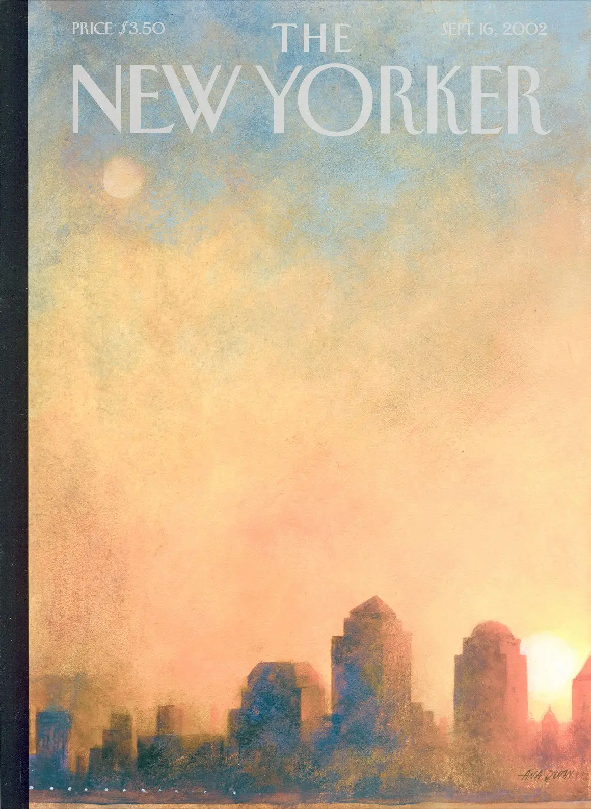 Обложка The New Yorker, 16 сентября 2002: Рассвет над Нижним Манхэттеном, художник Ана Хуан