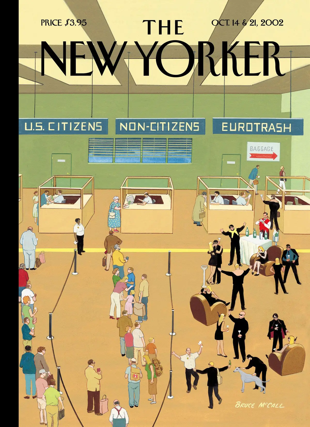 Обложка The New Yorker, 14 октября 2002: Международные прилёты, художник Брюс Макколл