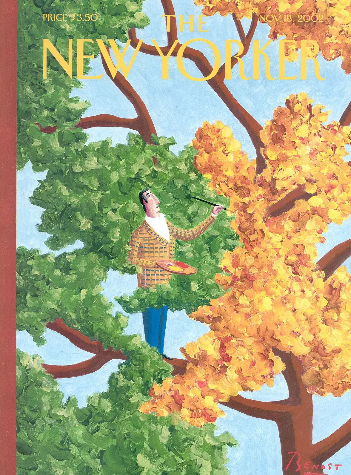 Обложка The New Yorker, 18 ноября 2002: Осень, художник Бенуа ван Иннис