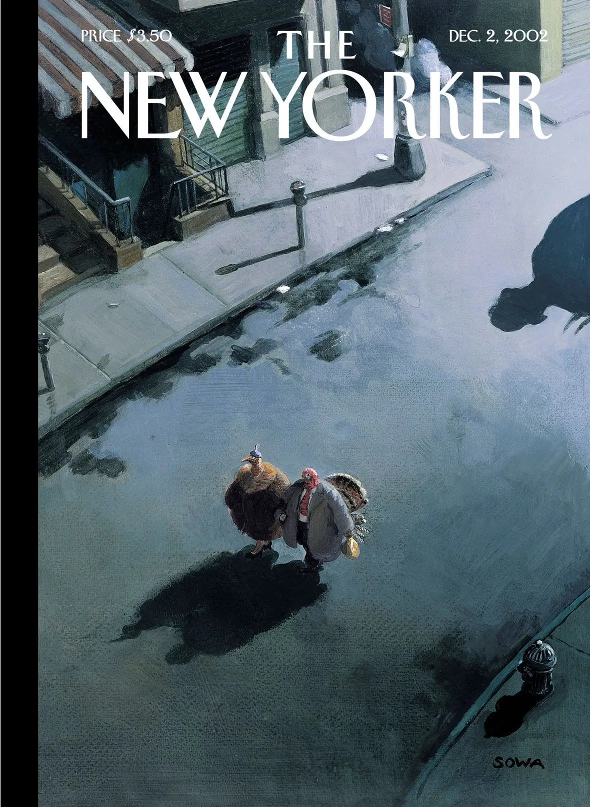 Обложка The New Yorker, 2 декабря 2002: Поручение в последнюю минуту, художник Михаэль Зова