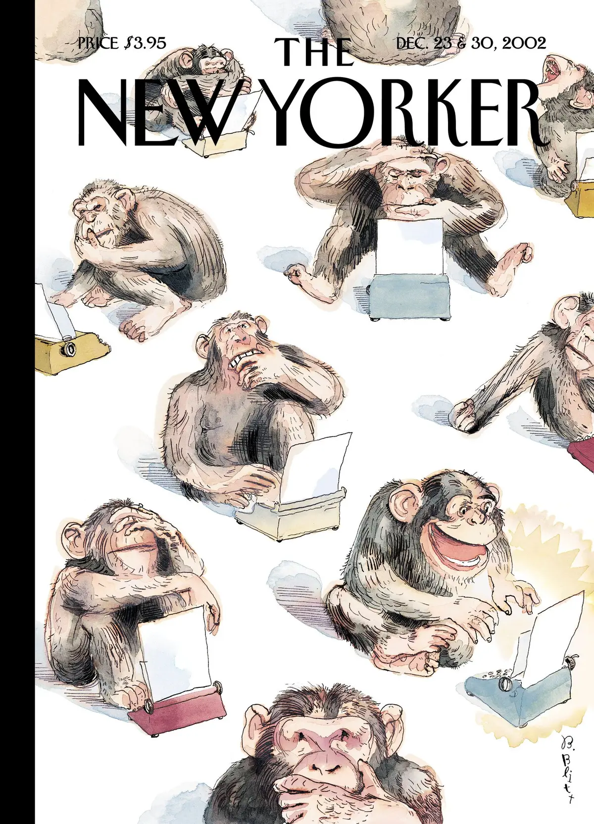 Обложка The New Yorker, 23 декабря 2002: История в развитии, художник Барри Блитт