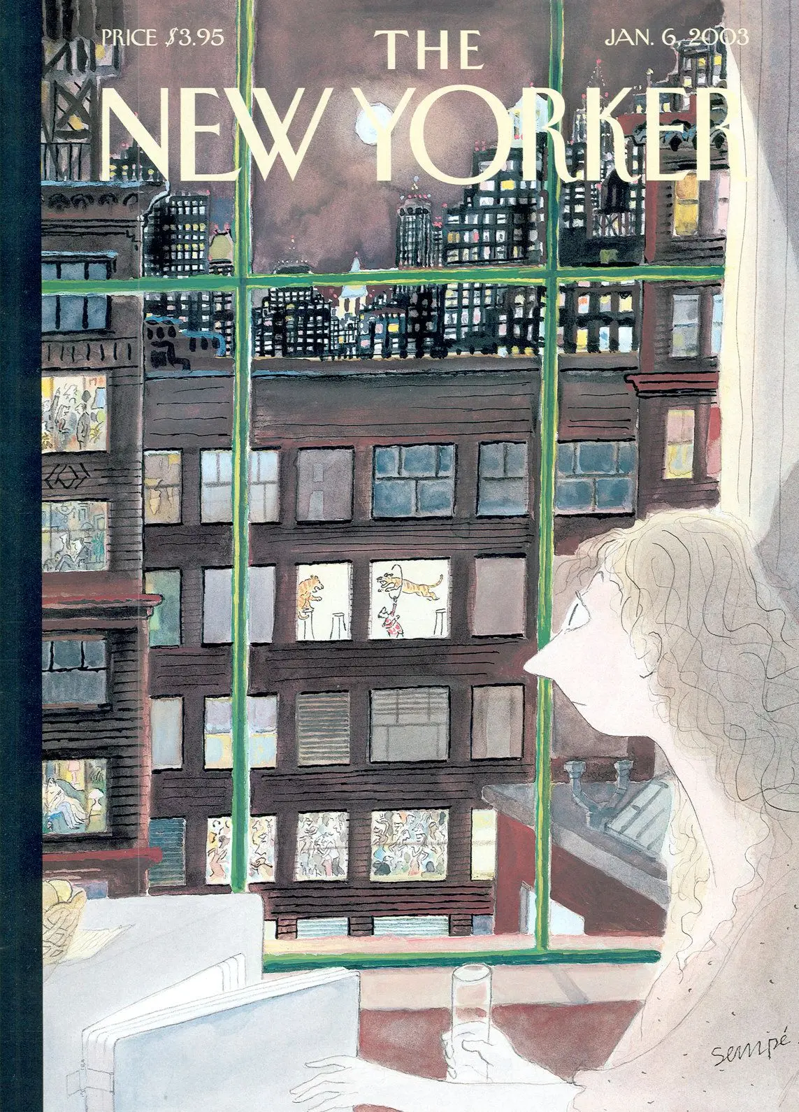Обложка The New Yorker, 6 января 2003: Тишина ночи, художник Жан-Жак Сампе