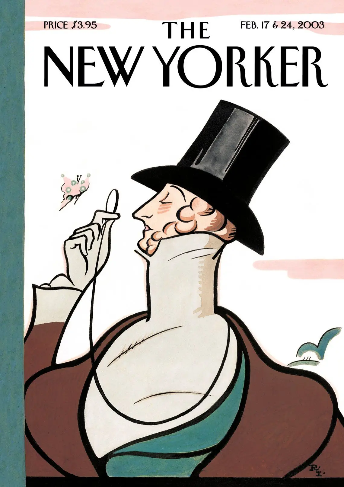 Обложка The New Yorker, 17 февраля 2003: Юстас Тилли, художник Реа Ирвин