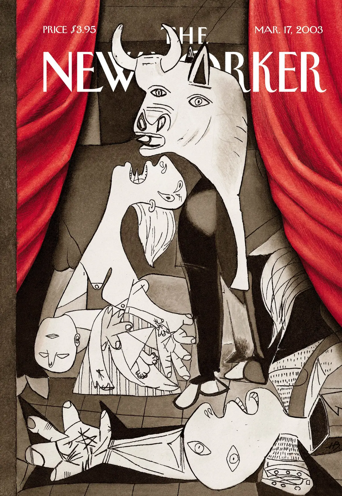 Обложка The New Yorker, 17 марта 2003: Подготовка сцены, художник Гарри Блисс