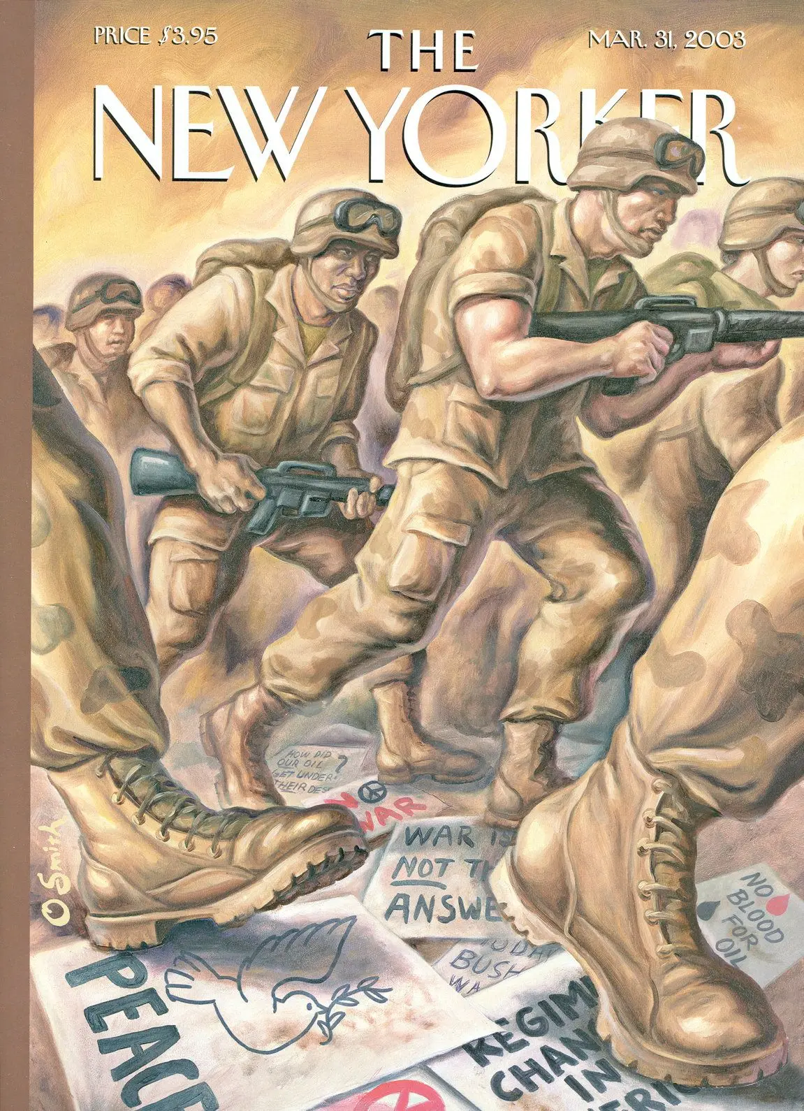 Обложка The New Yorker, 31 марта 2003: Знамения времени, художник Оуэн Смит