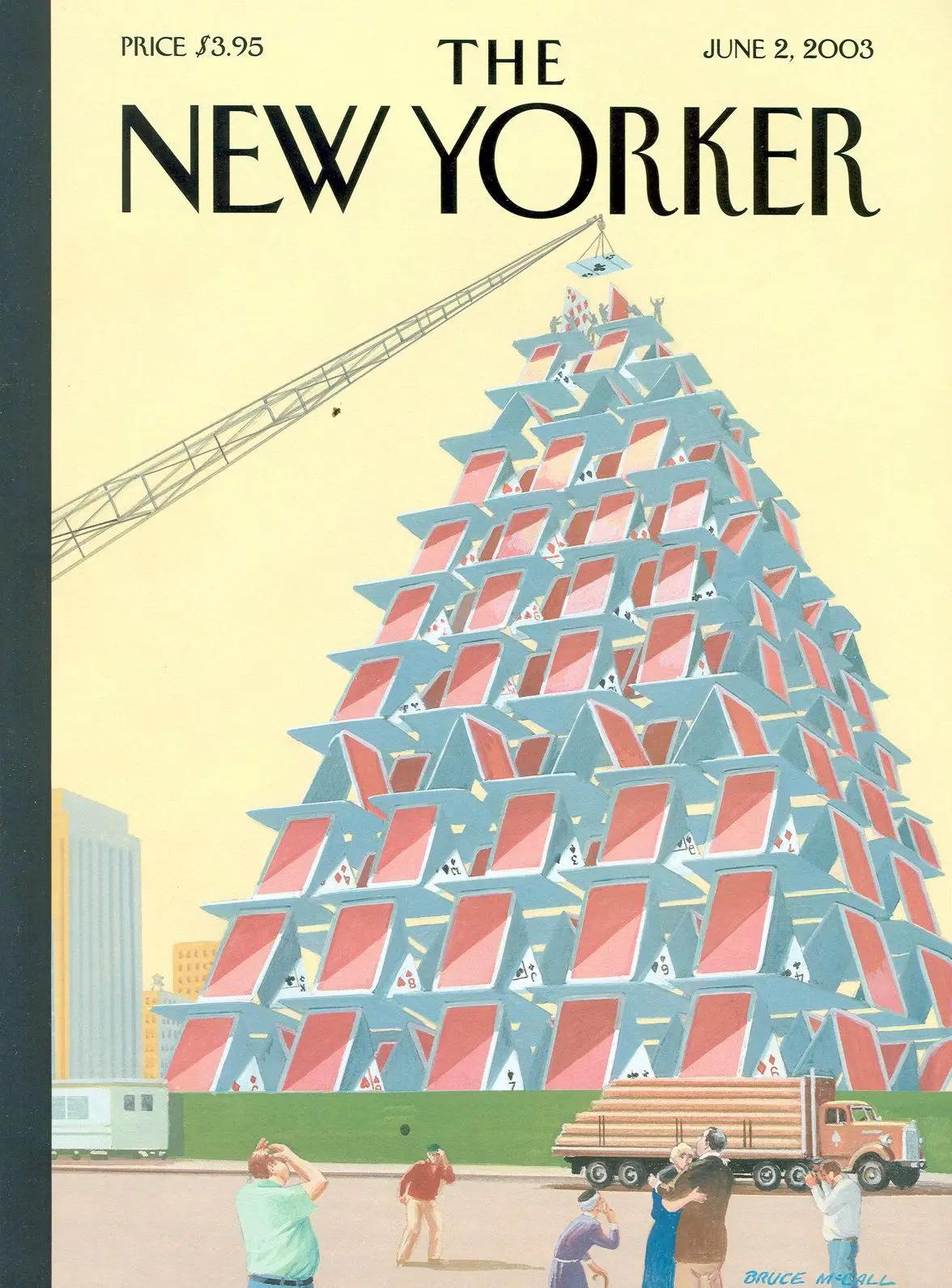 Обложка The New Yorker, 2 июня 2003: Карточный домик, художник Брюс Макколл