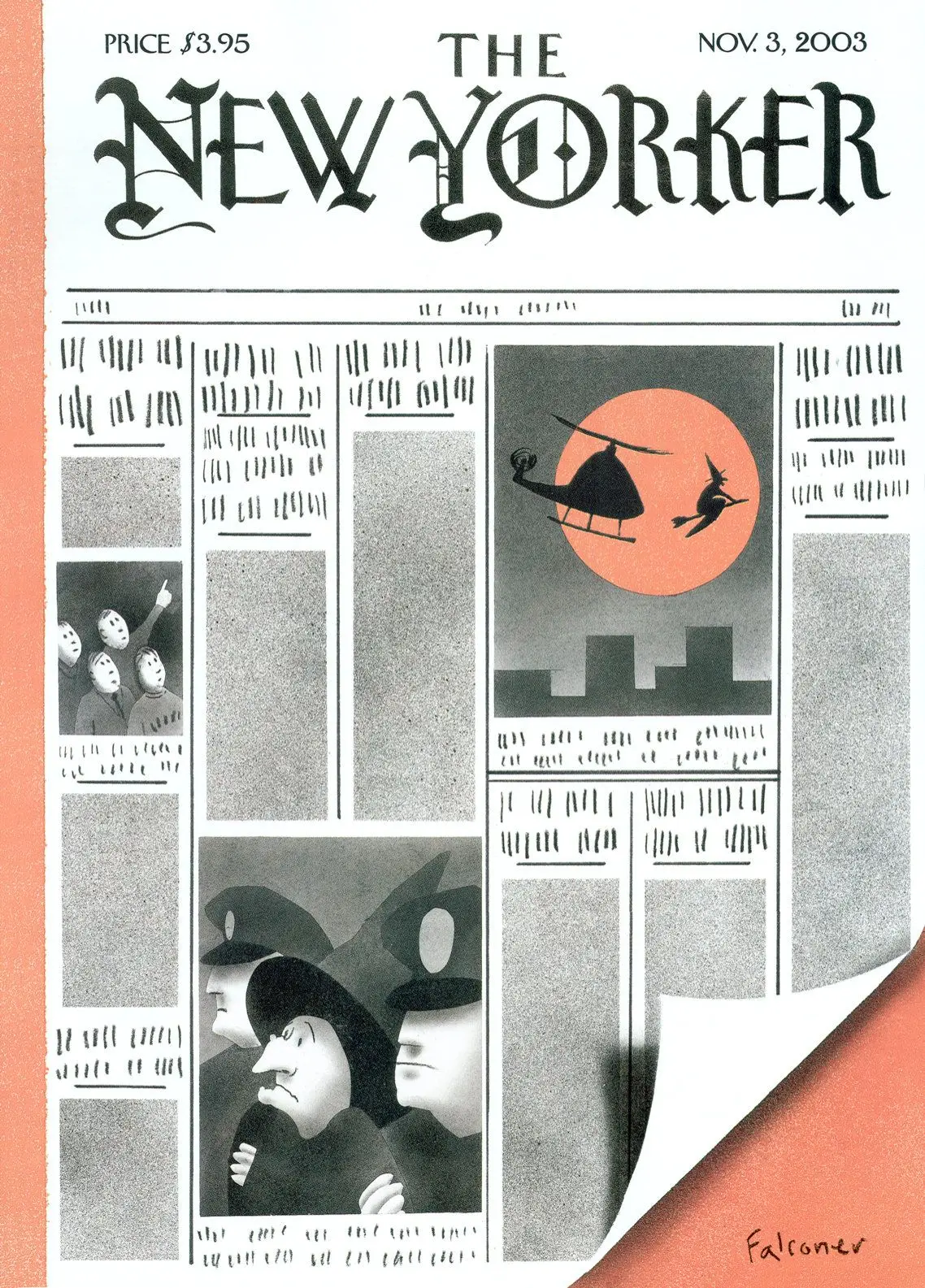 Обложка The New Yorker, 3 ноября 2003: Оранжевый уровень, художник Иэн Фальконер