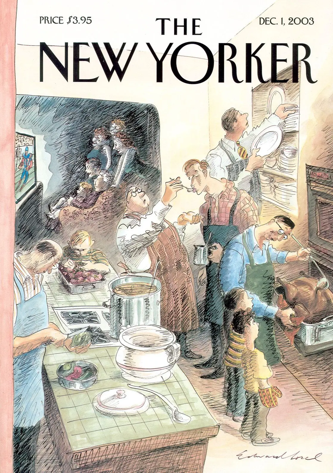 Обложка The New Yorker, 1 декабря 2003: Обратная игра, художник Эдвард Сорел