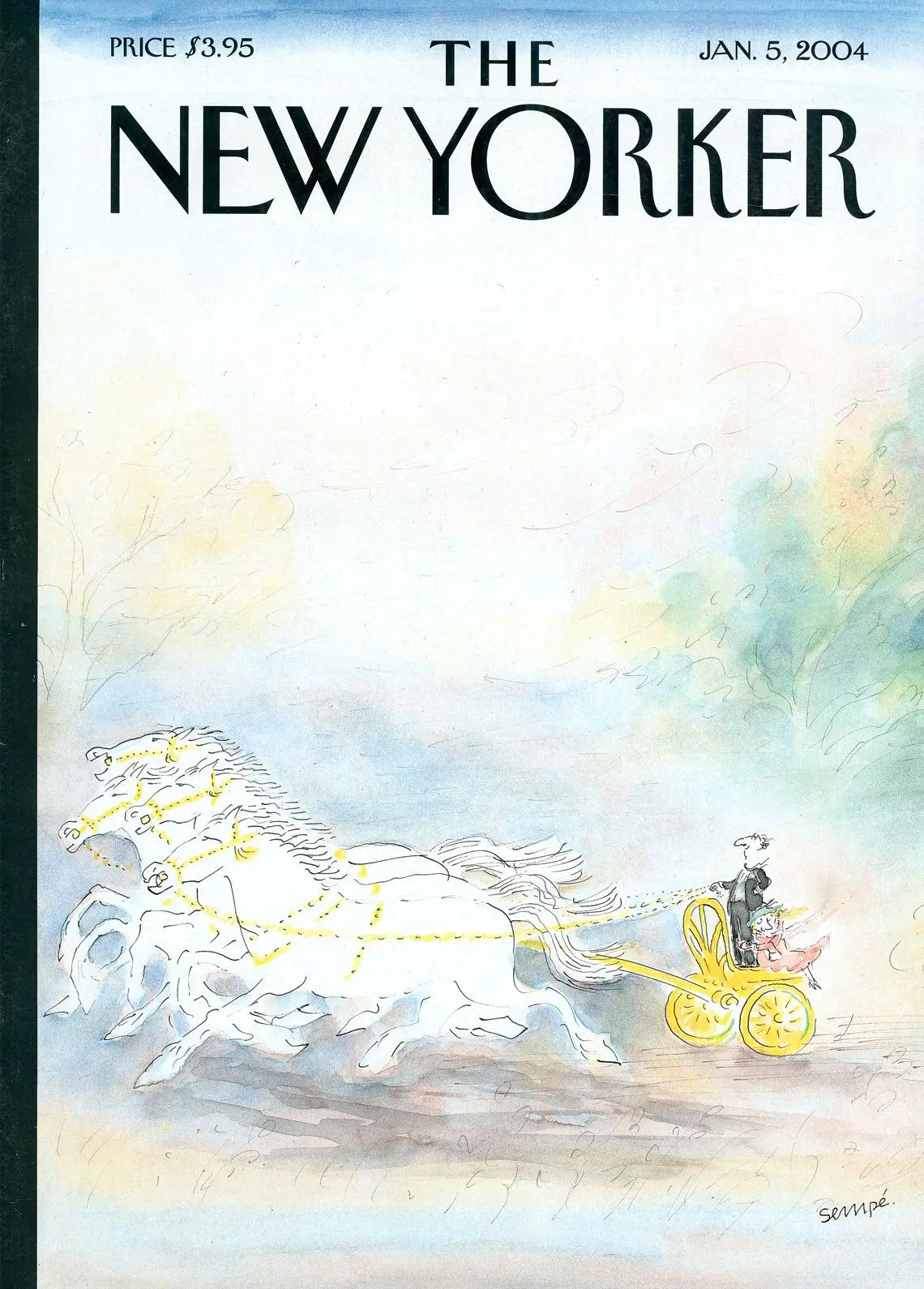 Обложка The New Yorker, 5 января 2004: Своего рода счастье, художник Жан-Жак Сампе
