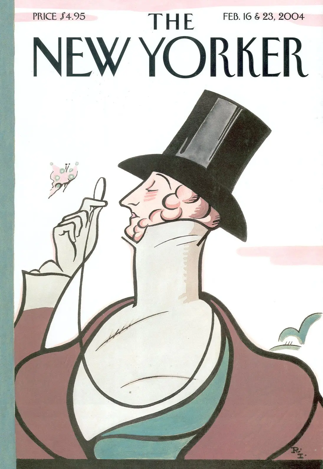 Обложка The New Yorker, 16 февраля 2004: Юстас Тилли, художник Реа Ирвин