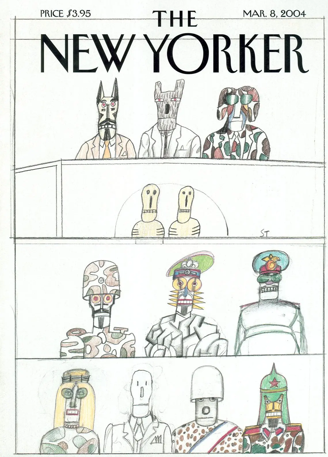 Обложка The New Yorker, 8 марта 2004, художник Сол Стейнберг