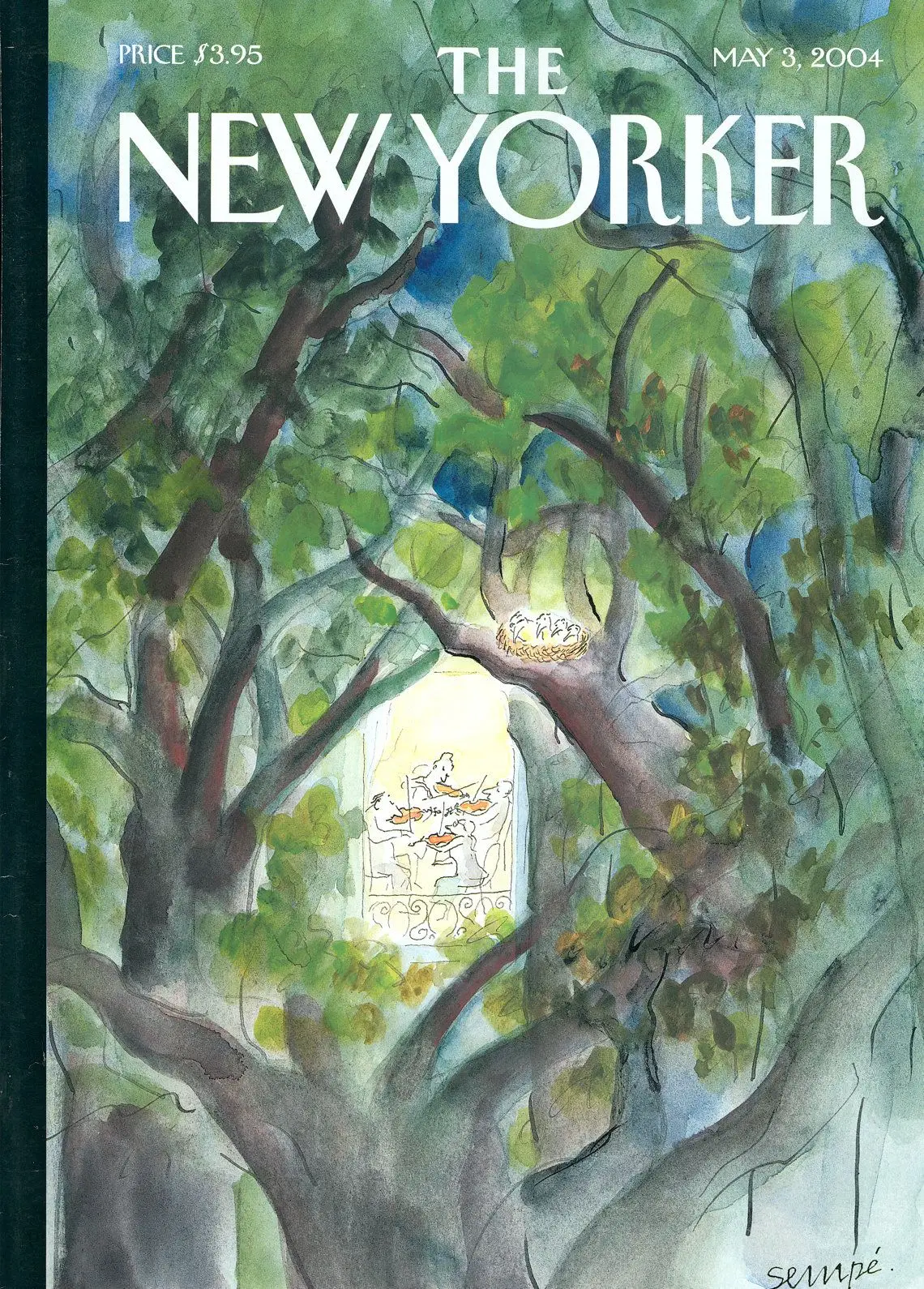 Обложка The New Yorker, 3 мая 2004: Маленькая ночная серенада, художник Жан-Жак Сампе