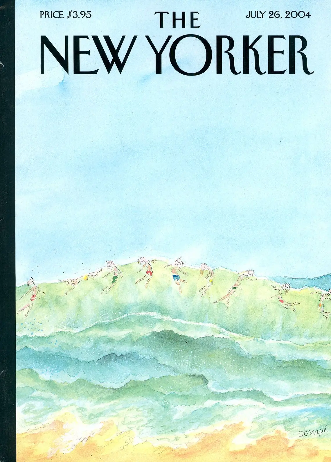 Обложка The New Yorker, 26 июля 2004: Дружелюбный взмах, художник Жан-Жак Сампе
