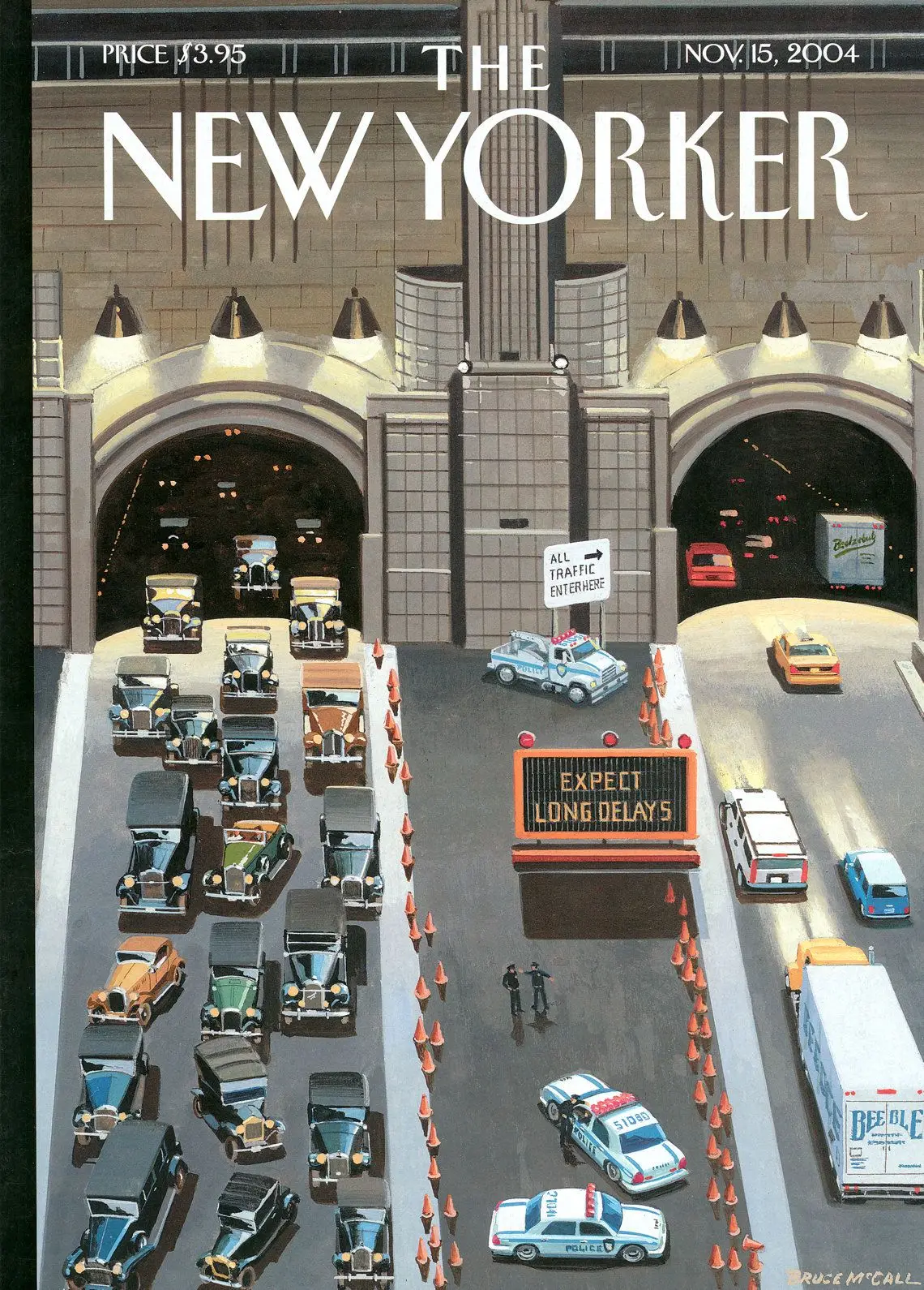 Обложка The New Yorker, 15 ноября 2004: Возможны долгие задержки, художник Брюс Макколл