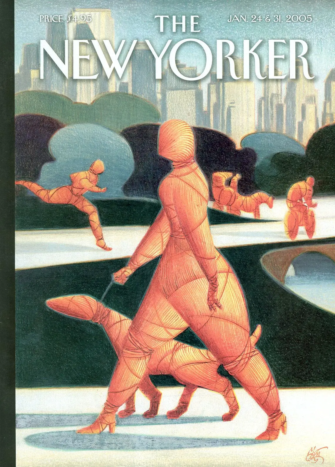 Обложка The New Yorker, 24 января 2005: Укутанный Центральный парк, художник Лоренцо Маттотти