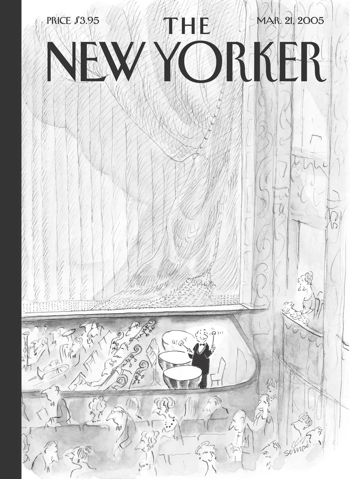 Обложка The New Yorker, 21 марта 2005: Распираемый гордостью, художник Жан-Жак Сампе