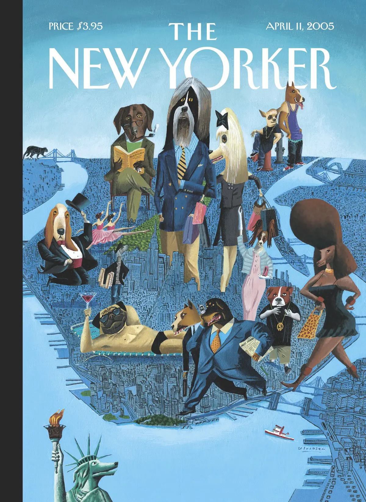 Обложка The New Yorker, 11 апреля 2005: Городские собаки, художник Марк Ульриксен