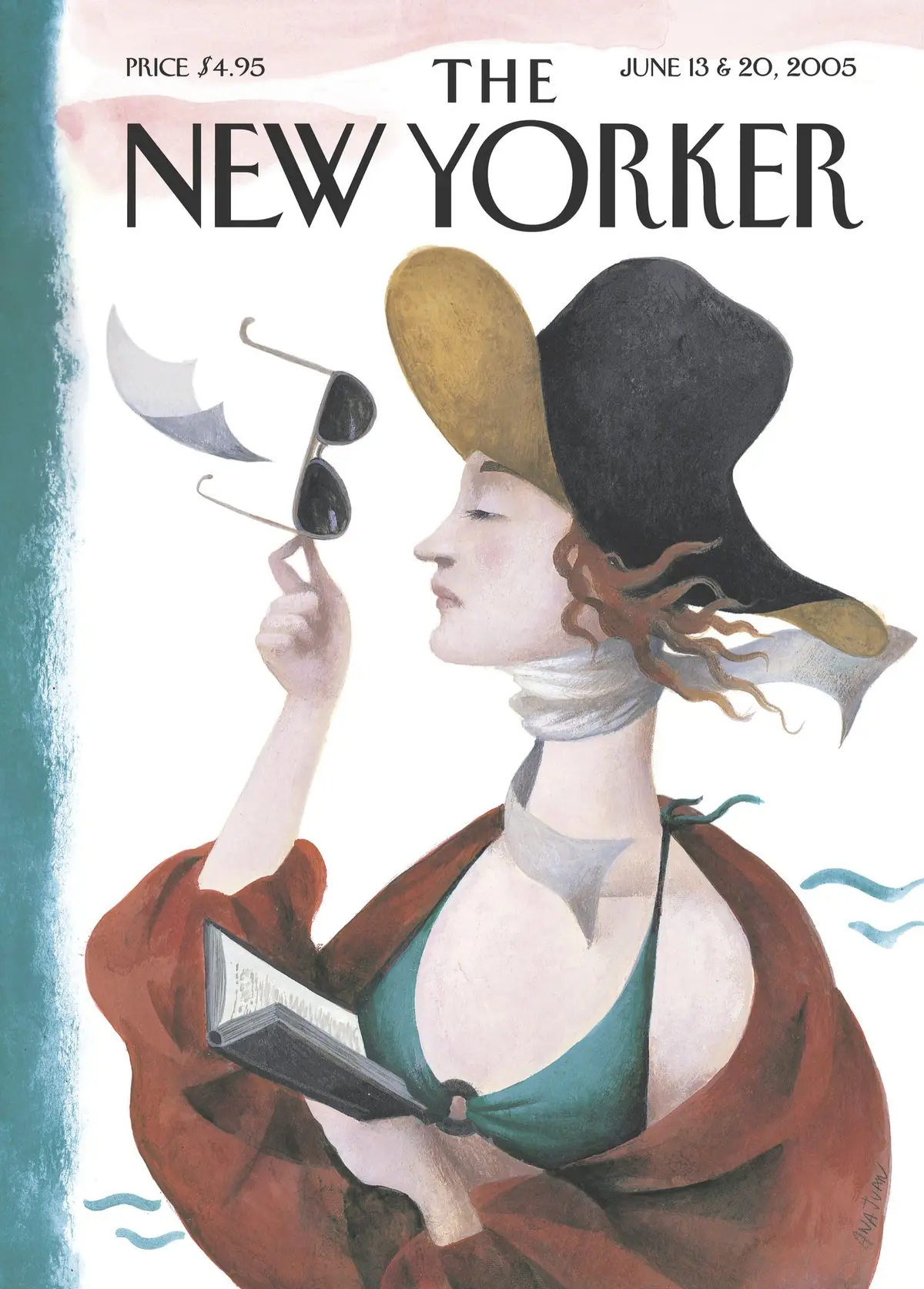 Обложка The New Yorker, 13 июня 2005: Дебют на пляже, художник Ана Хуан