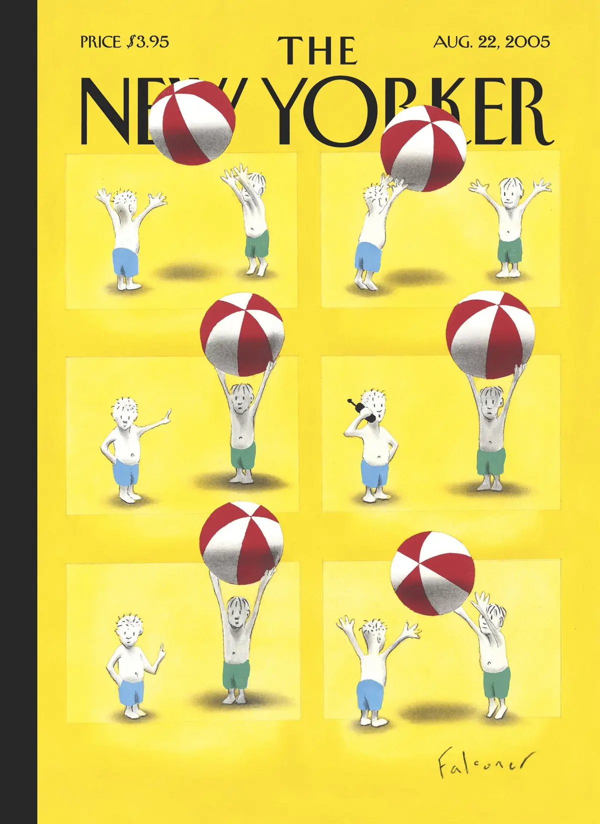 Обложка The New Yorker, 22 августа 2005: Оставайтесь на линии, художник Иэн Фальконер