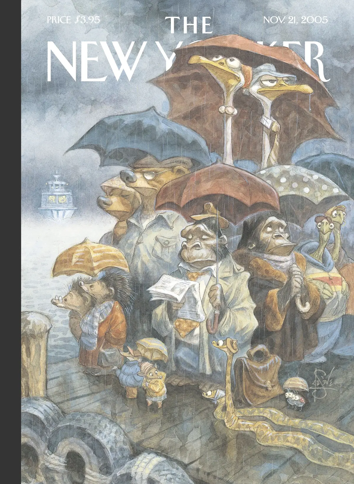 Обложка The New Yorker, 21 ноября 2005: Каждой твари по паре, художник Питер де Сев