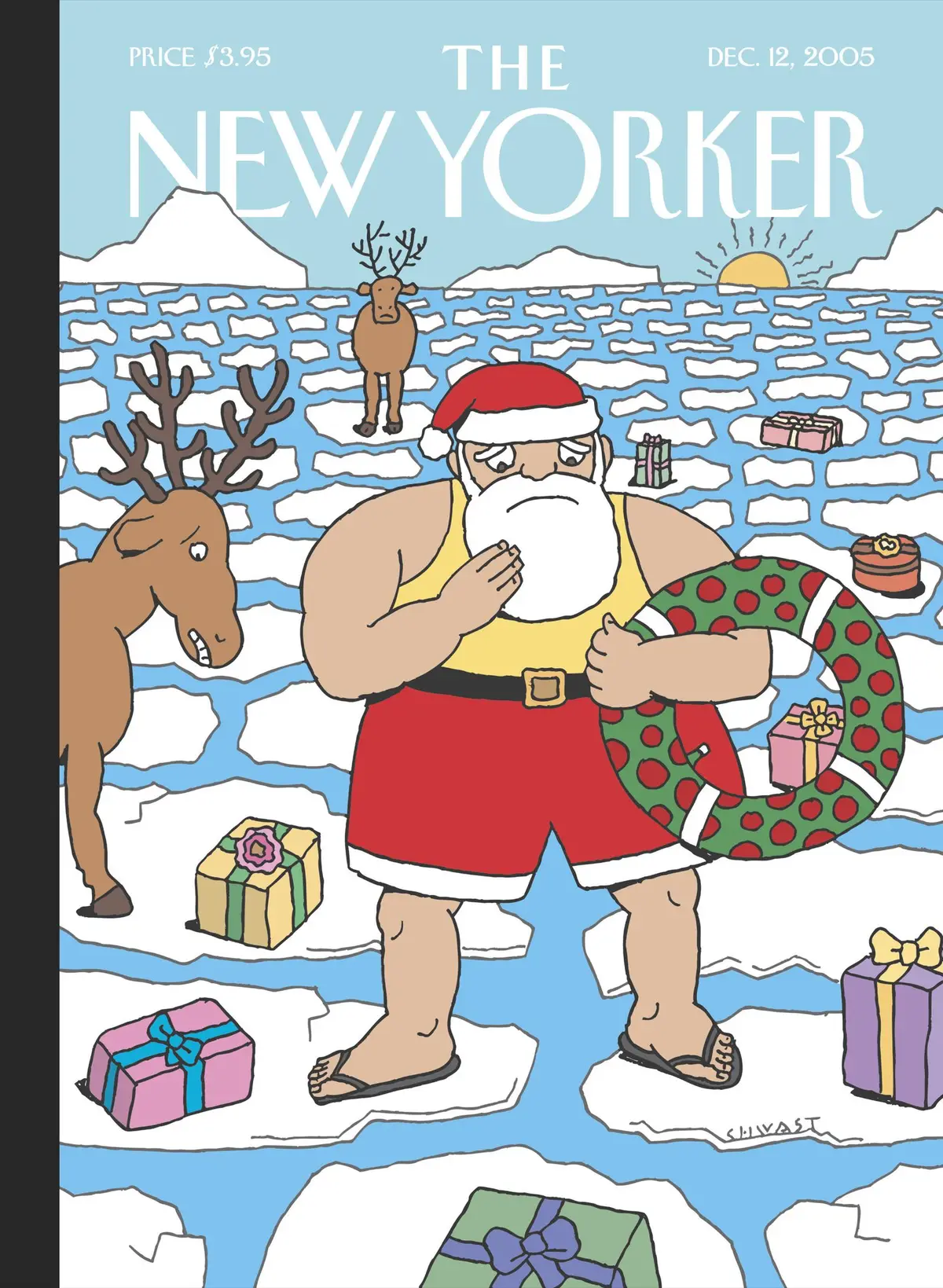 Обложка The New Yorker, 12 декабря 2005: Звени всю дорогу, художник Сеймур Хваст