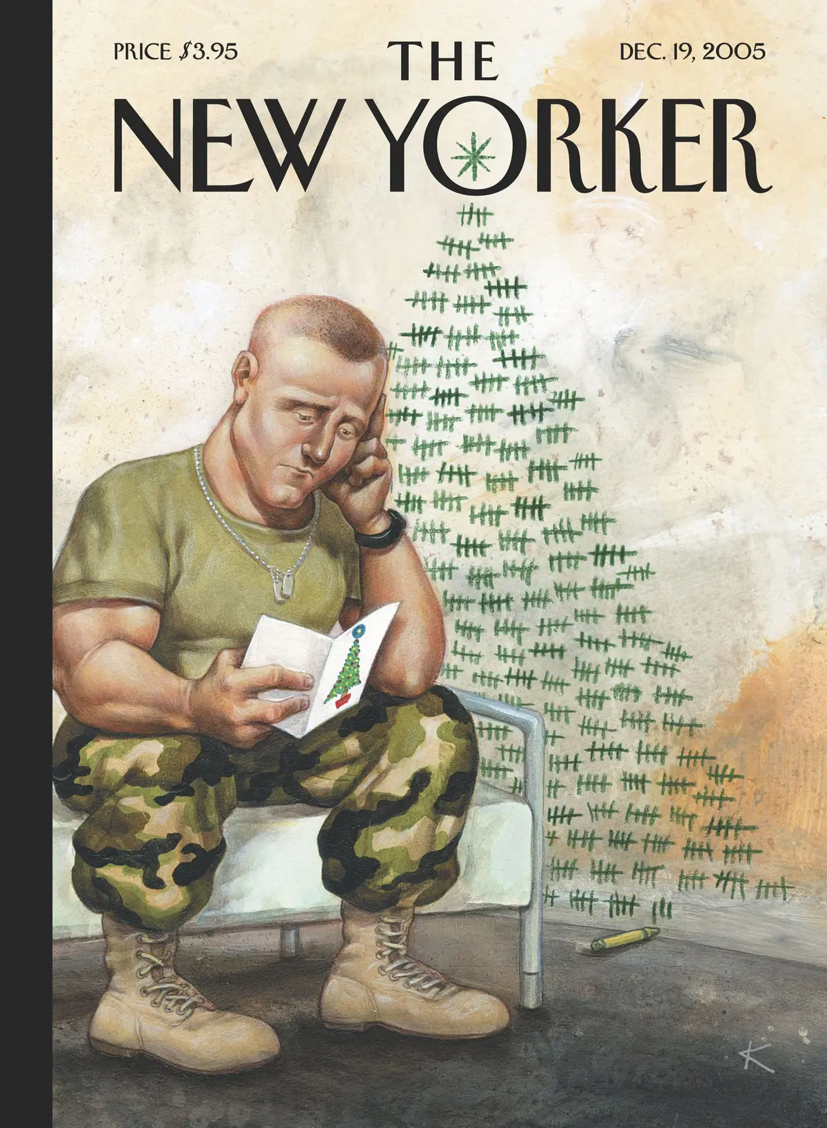 Обложка The New Yorker, 19 декабря 2005: Тихая ночь, художник Анита Кунц