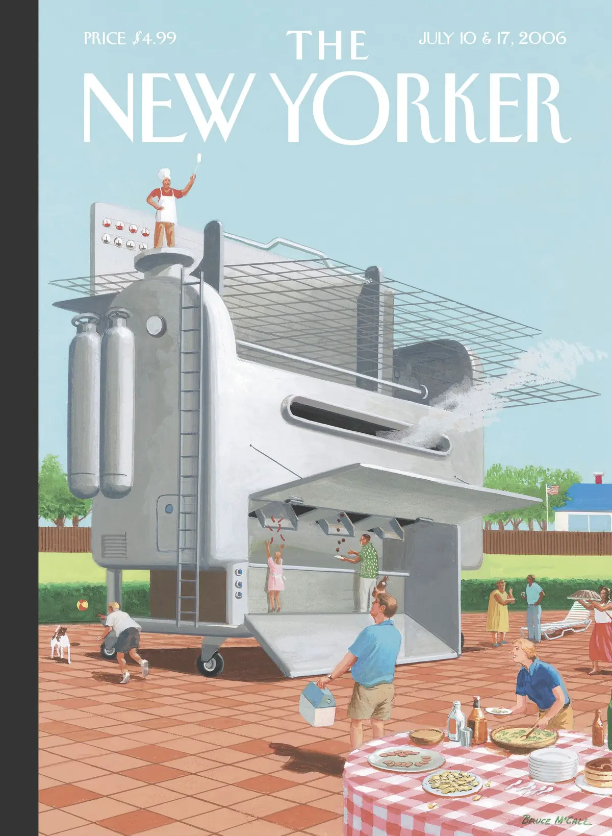 Обложка The New Yorker, 10 июля 2006: Барбекю на заднем дворе, художник Брюс Макколл