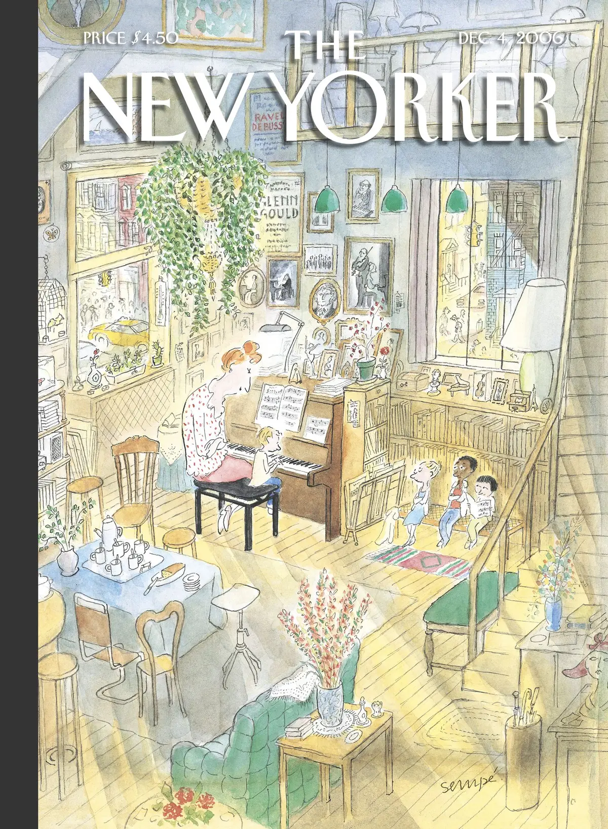 Обложка The New Yorker, 4 декабря 2006: Урок музыки, художник Жан-Жак Сампе