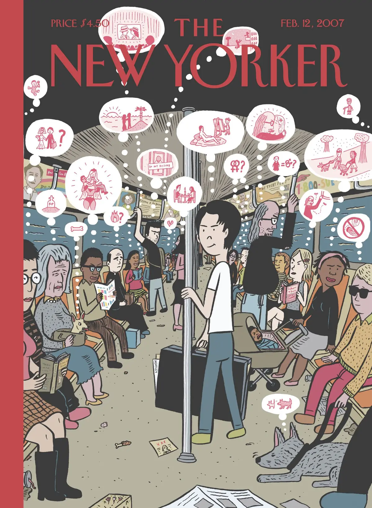 Обложка The New Yorker, 12 февраля 2007: Встречи в метро, художник Дэвид Хитли