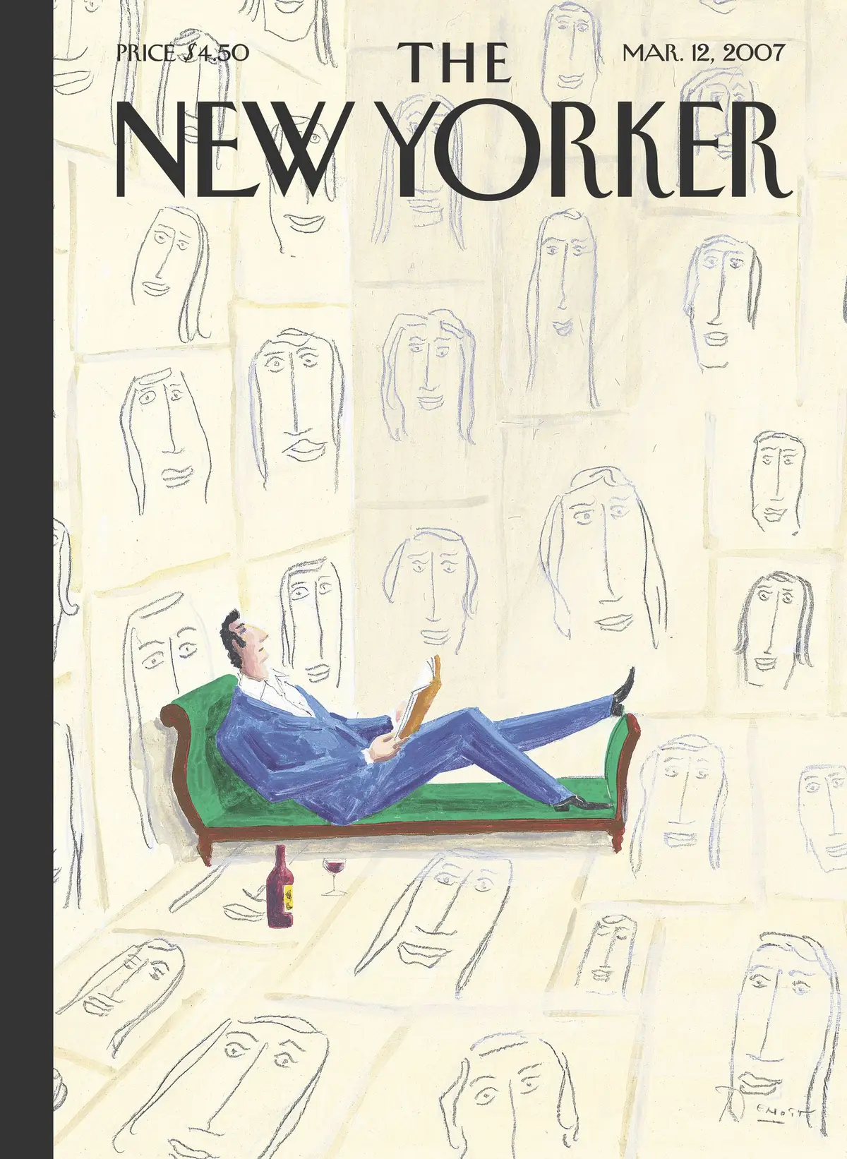 Обложка The New Yorker, 12 марта 2007: Мужчина, который любил женщин, художник Бенуа ван Иннис