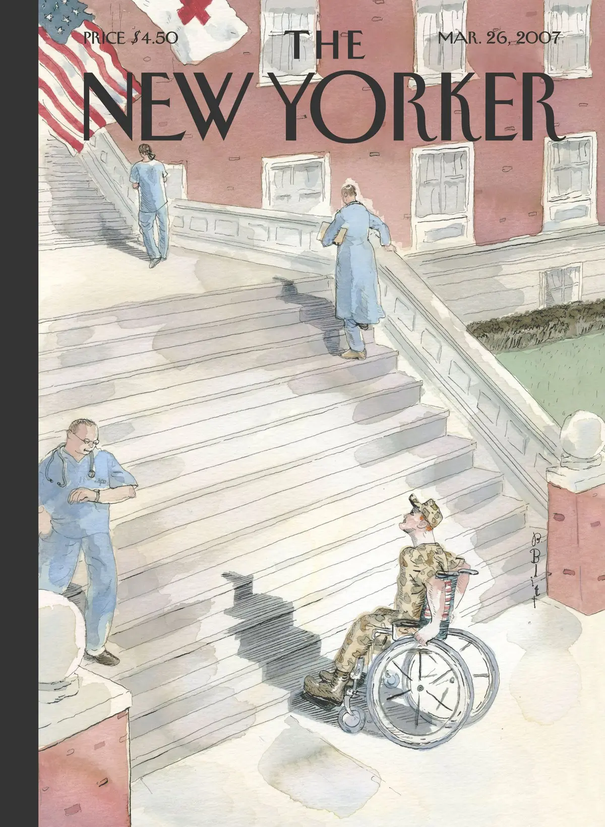 Обложка The New Yorker, 26 марта 2007: Тяжёлая борьба, художник Барри Блитт