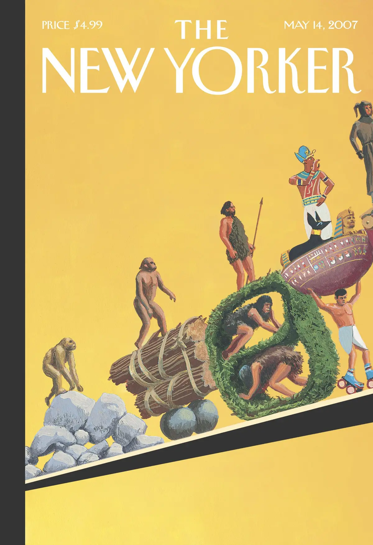 Обложка The New Yorker, 14 мая 2007: Восхождение человека, художник Брюс Макколл