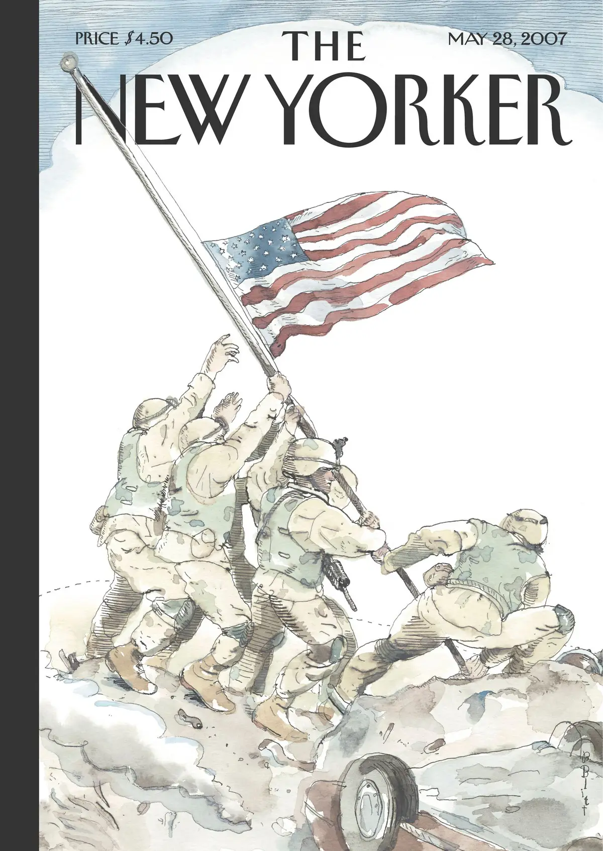 Обложка The New Yorker, 28 мая 2007: Приспущенный флаг, художник Барри Блитт