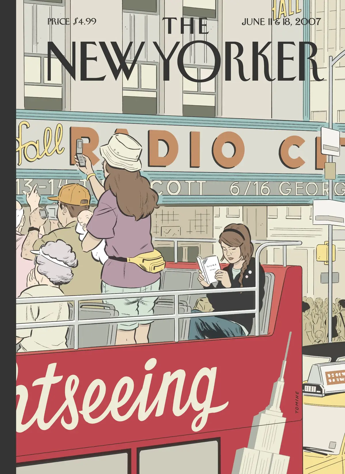 Обложка The New Yorker, 11 июня 2007: Острые ощущения большого города, художник Эдриан Томине