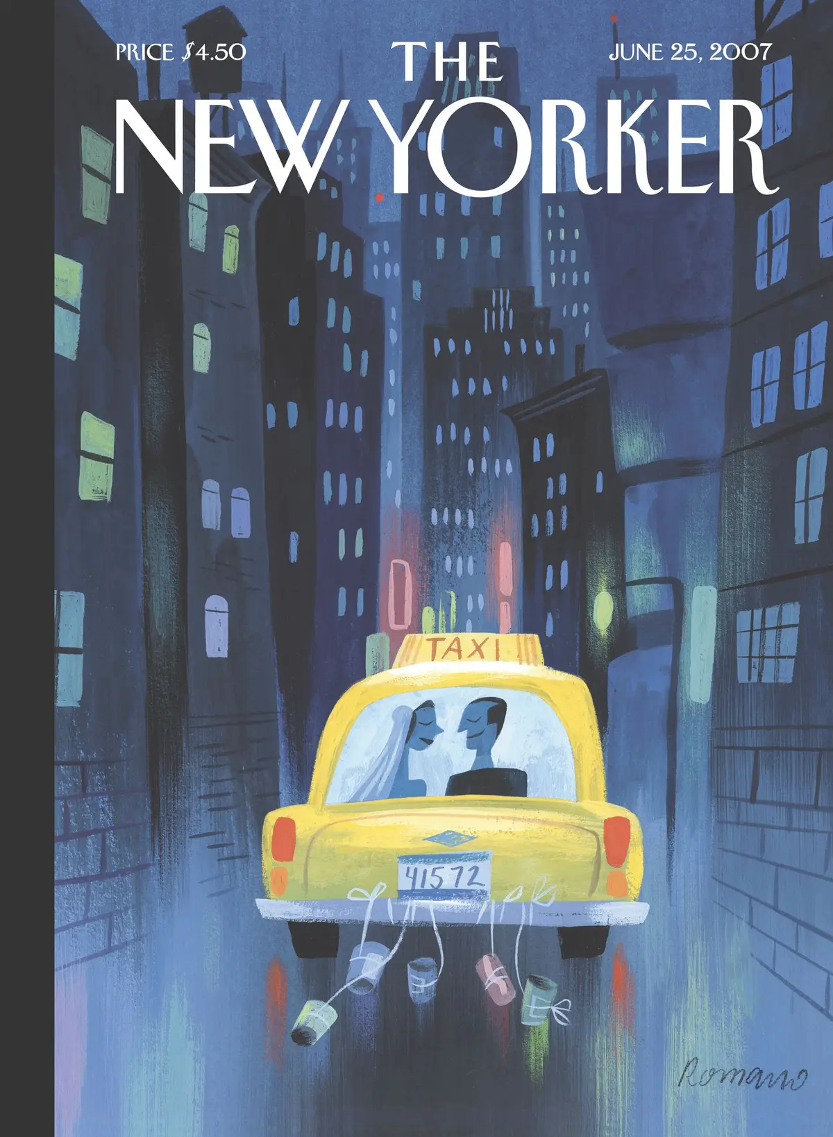 Обложка The New Yorker, 25 июня 2007: Роман в большом городе, художник Лу Романо