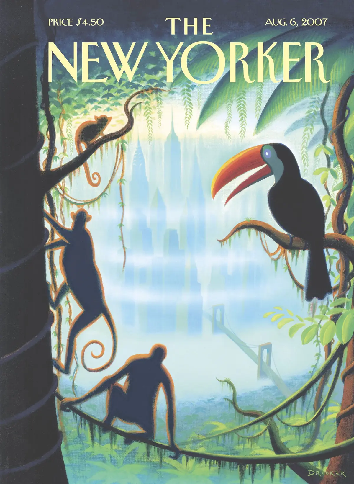 Обложка The New Yorker, 6 августа 2007: Городские джунгли, художник Эрик Друкер